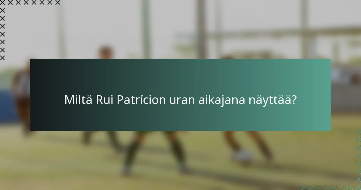 Miltä Rui Patrícion uran aikajana näyttää?