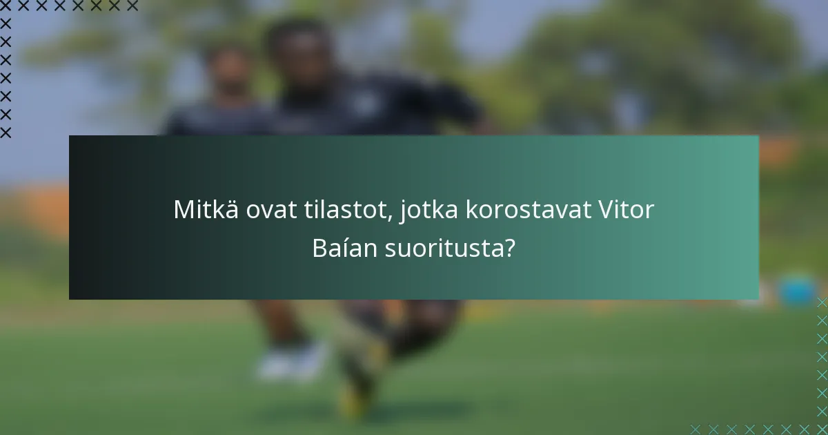 Mitkä ovat tilastot, jotka korostavat Vitor Baían suoritusta?